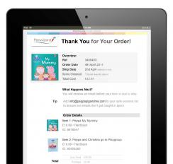 Thank you Email for Tablet